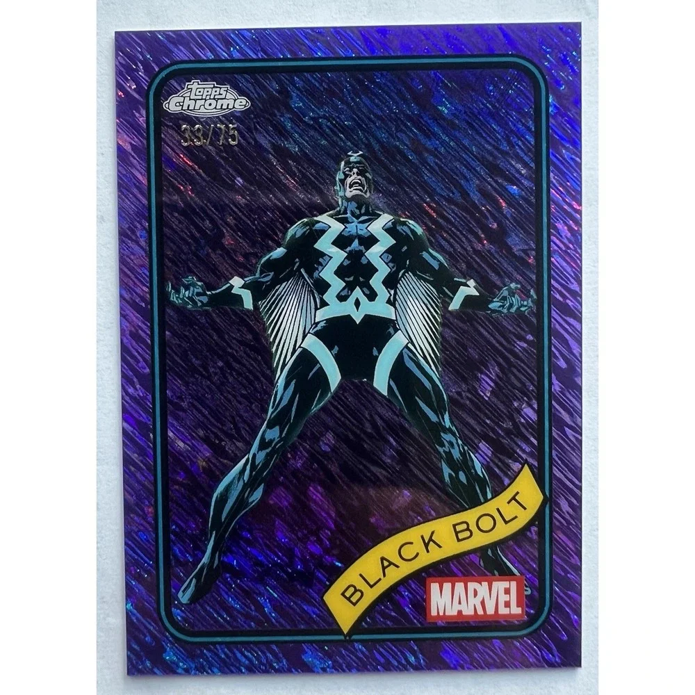 2025 Topps Chrome Marvel Black Bolt Purple Cosmic Refractor #116 /75